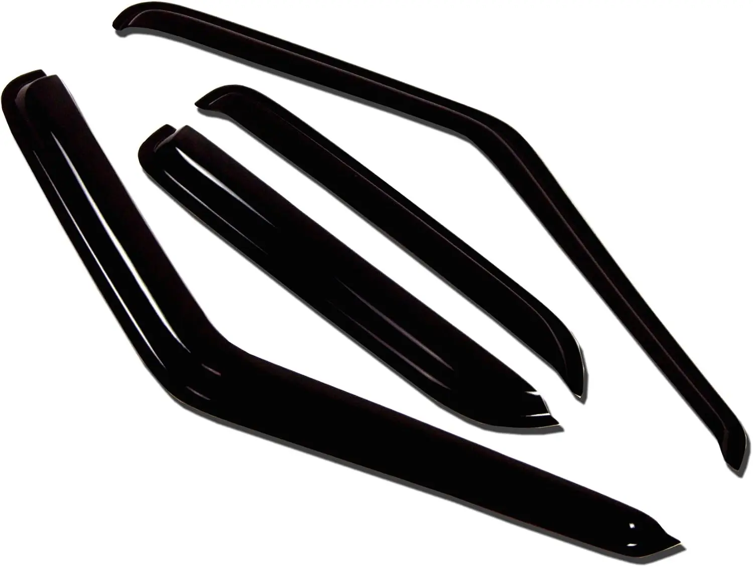 Outside Mount Rain Guards for Chevrolet Silverado Extended Cab 2007-2013, Window Deflectors, Vent Visors, Dark Smoke, 4PCS - WV-050