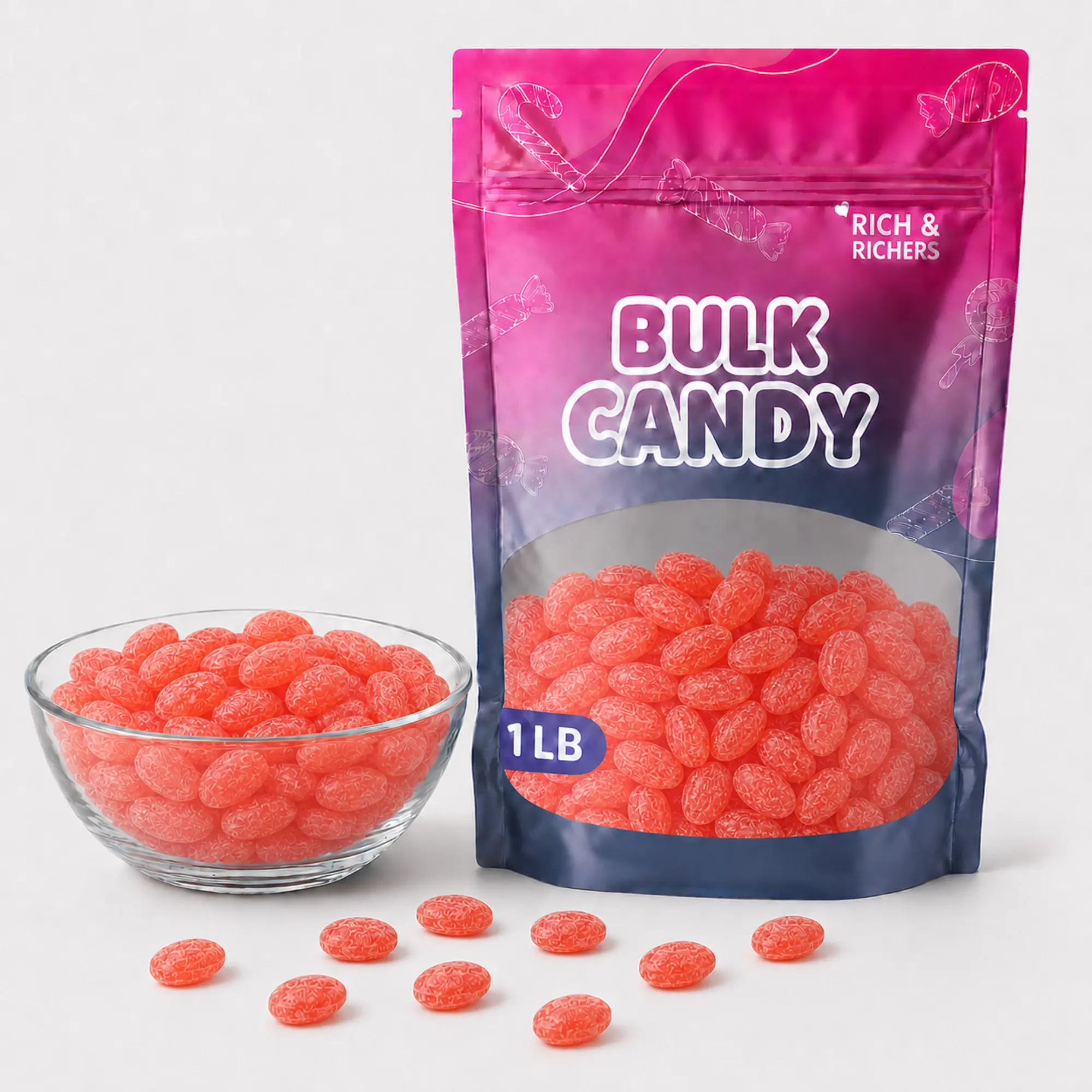 Claeys Watermelon Drops Old Fashioned Hard Candy | 1lb Bulk Bag | Sugar Sanded Sweet Treats