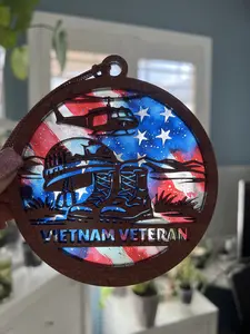 Vietnam Veteran Suncatcher for Sunny Window