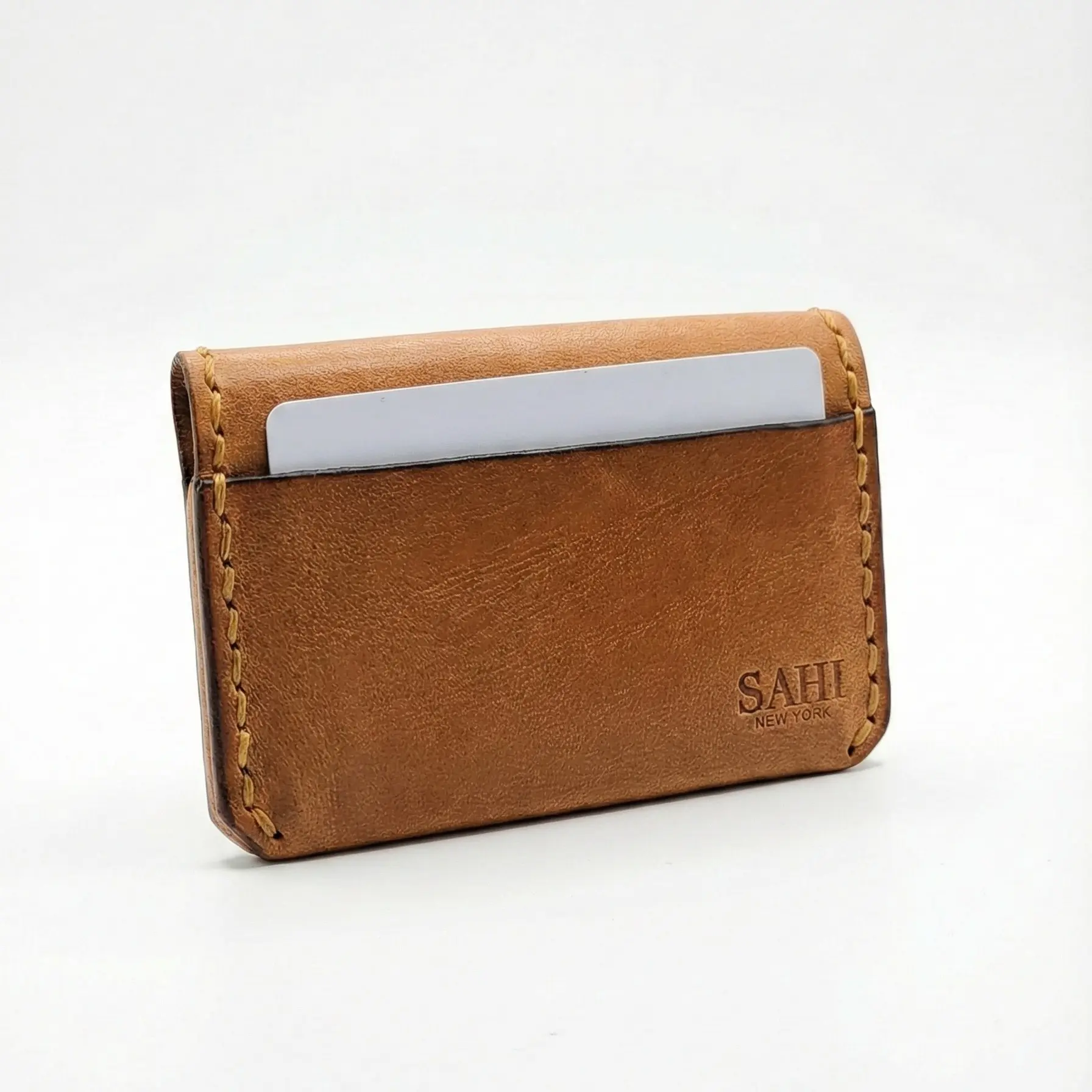 Front Pocket Leather Wallet - Handstitched with bonded polyester thread