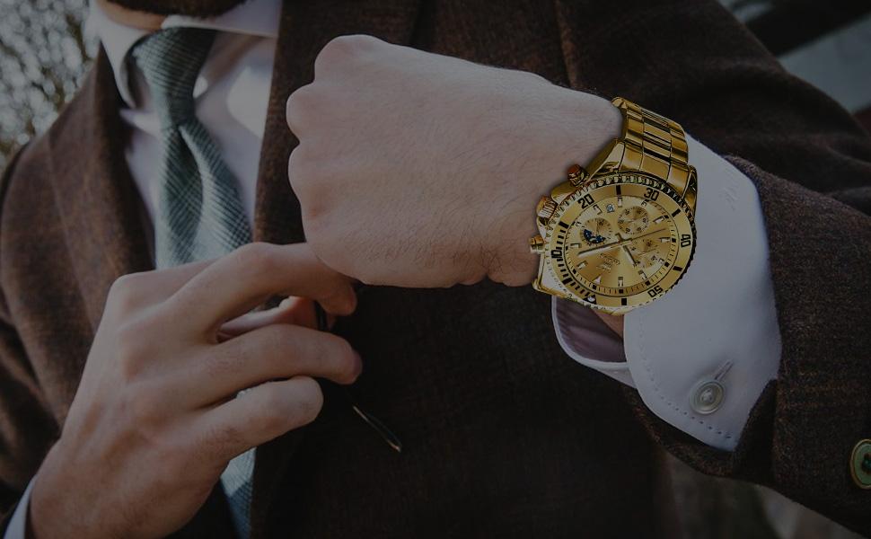 OLEVS Mens Diamond Business Dress Analog Quartz Stainless Steel Waterproof Luminous Date Two Color Luxury Casual Watch OLEVS Mens Diamond Business Dress Analog Quartz Stainless Steel Waterproof Luminous Date Two Color Luxury Casual Watch