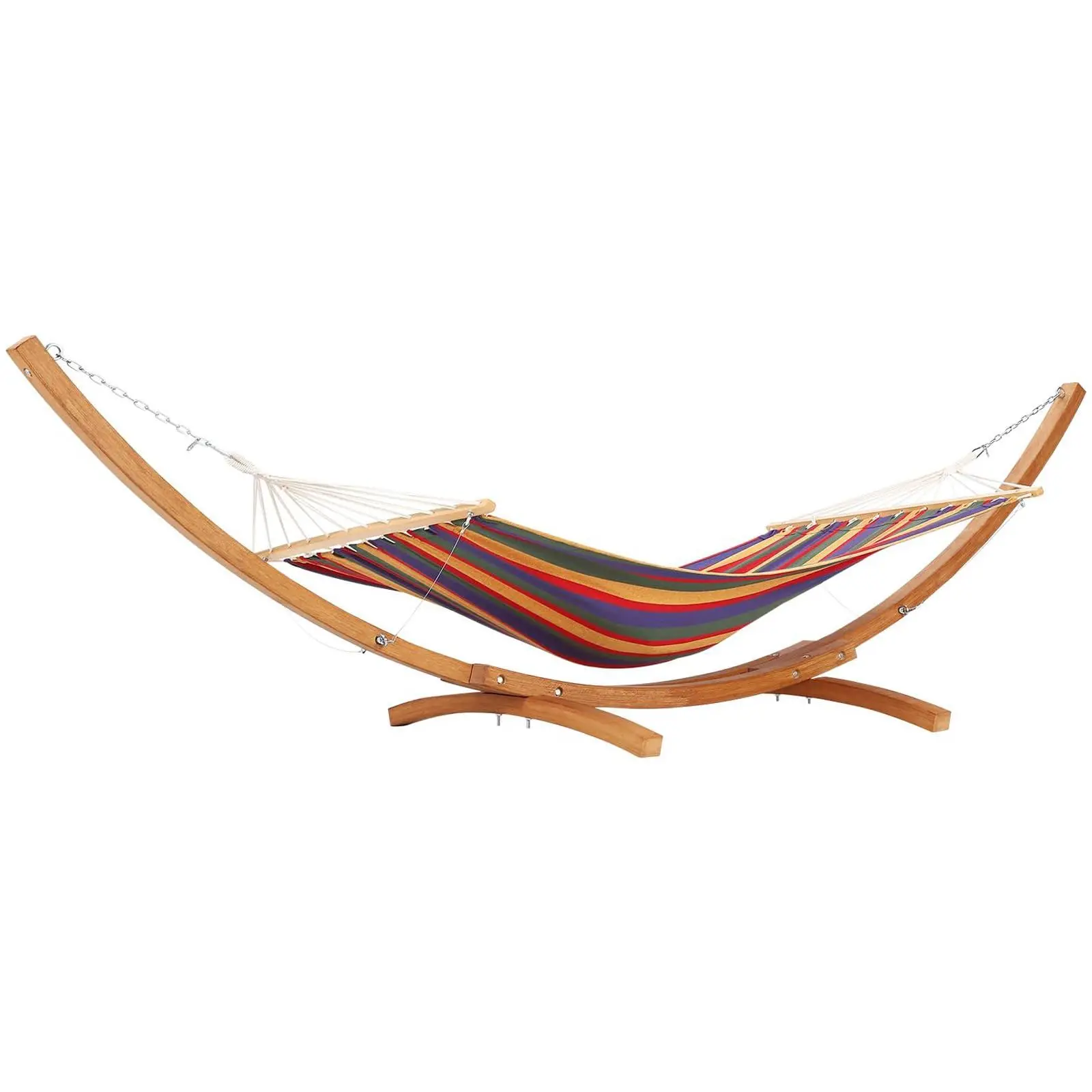 Gaomon Wood Hammock with Heavy-Duty Roman Arc Stand, 475lb Max Capacity, Spacious Rainbow Bed, Patio Outdoor Furniture for Garden, Backyard