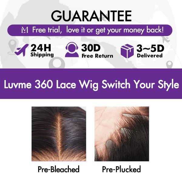 Luvme Hair 180% Density | 360 Lace Pre-Plucked Long Wig  (Body Wave / Straight / Water Wave)