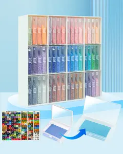 ForeverYoung Extra Large Diamond Art Storage Containers Trays ＆ Stand, 48pcs Diamond Art Accessories Diamond Painting Trays with Lids, 2-in-1 Diamond Art Trays and Diamond Painting Storage