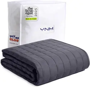 Ynm Exclusive 15Lbs Weighted Blanket, Bed Blanket for One Person of 140Lbs, Ideal for on Queen/King Bed (Dark Grey, 60"X80" 15Lbs) YnM