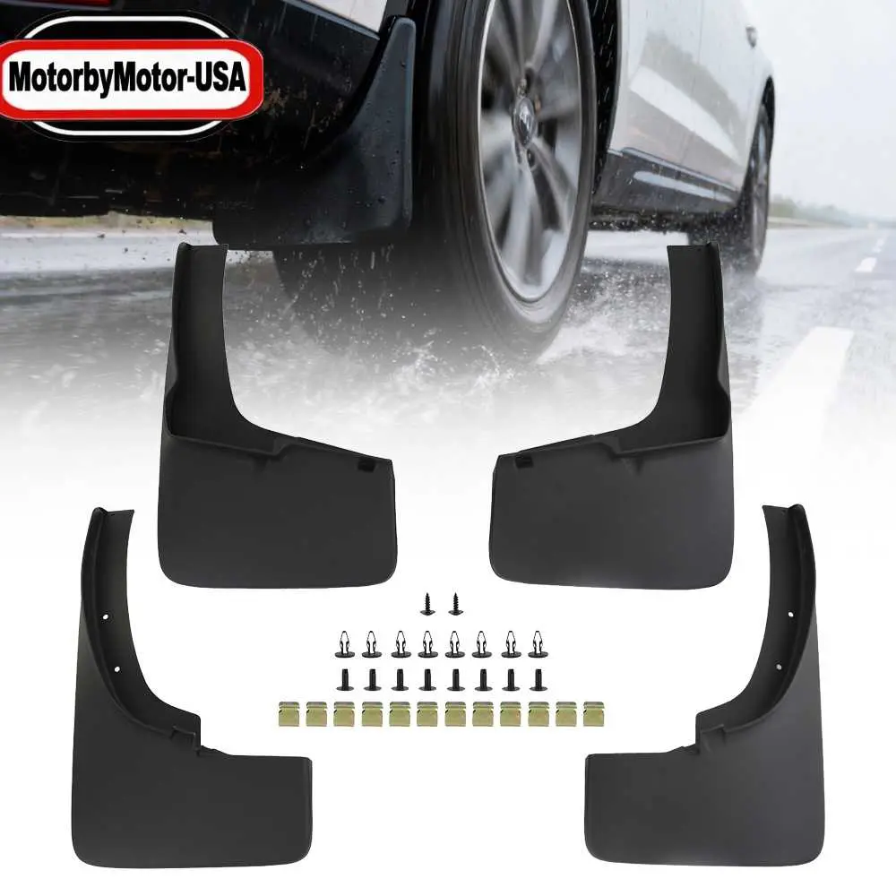 4-Piece Molded Splash Guards & Mud Flaps Set for Ford Ranger 2019-2023, Front & Rear Splash-Proof Guard Panels, Black PP with TPE Hardware, OE Standards, IATF16949 Certified, All-Weather, Complete Installation Kit Accessory, Car Accessories, Automotive