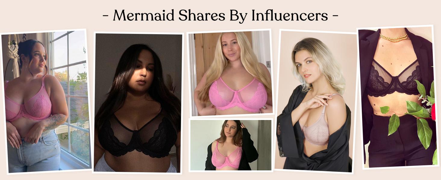 HSIA Mermaid Scales Sexy Lace Plus Size Unlined Underwire Non-padded Full Coverage Minimizer Bra with Back Smoothing for Women Large Bust SpringStatements HSIA Mermaid Scales Sexy Lace Plus Size Unlined Underwire Non-padded Full Coverage Minimizer Bra with Back Smoothing for Women Large Bust SpringStatements