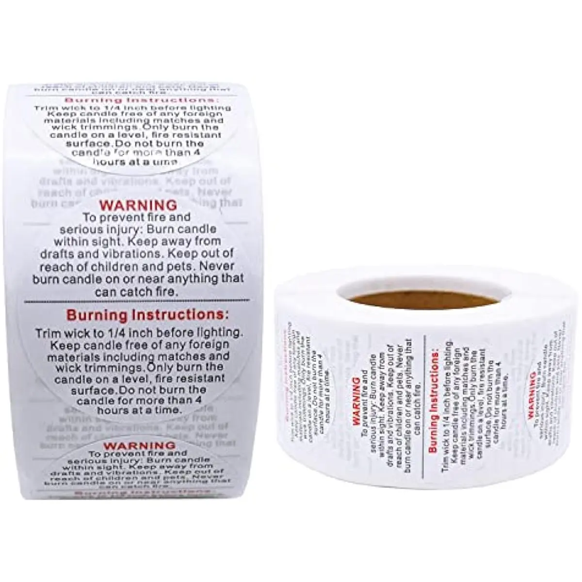 1000pcs Candle Warning Labels - 1.5in Jar Stickers, Safety Stickers for DIY Candle Jars & Tins
