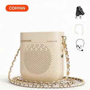 COHYAN K3 Voice Amplifier New 2026 Model Microphone Charging&Storage Portable Voice Amplifier for Teacher dancer singer  with Microphone Headset and Speaker Mini  for Classroom Speech Training Beige Black Audio Handy Wired  Bluetooth-MothersDay2026