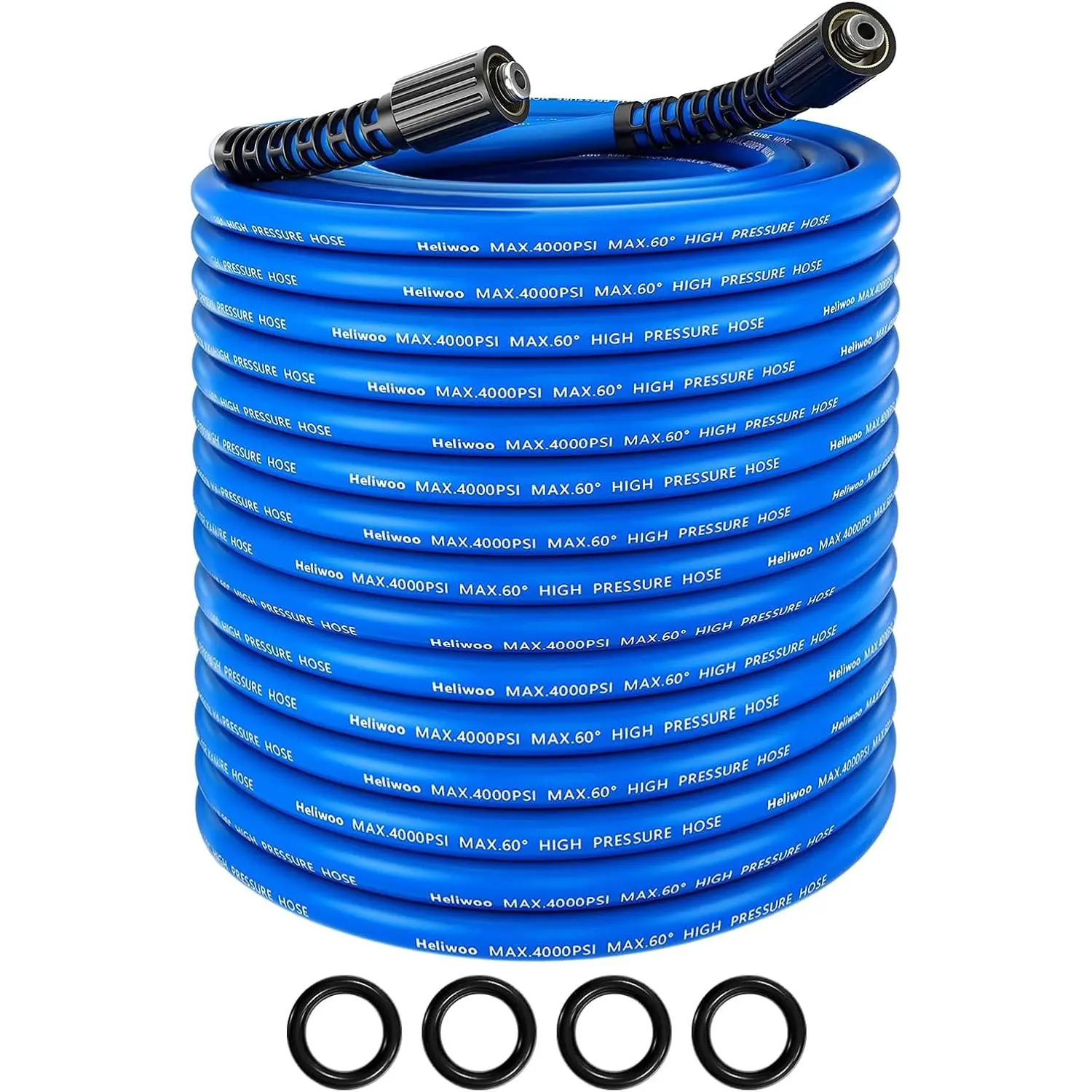 High Pressure 4000 PSI Max Pressure Washer Hose, 50 FT 1/4 Inch Kink-Resistant Pro-Flexible Replacement Extension Hose for Electric Power Washers