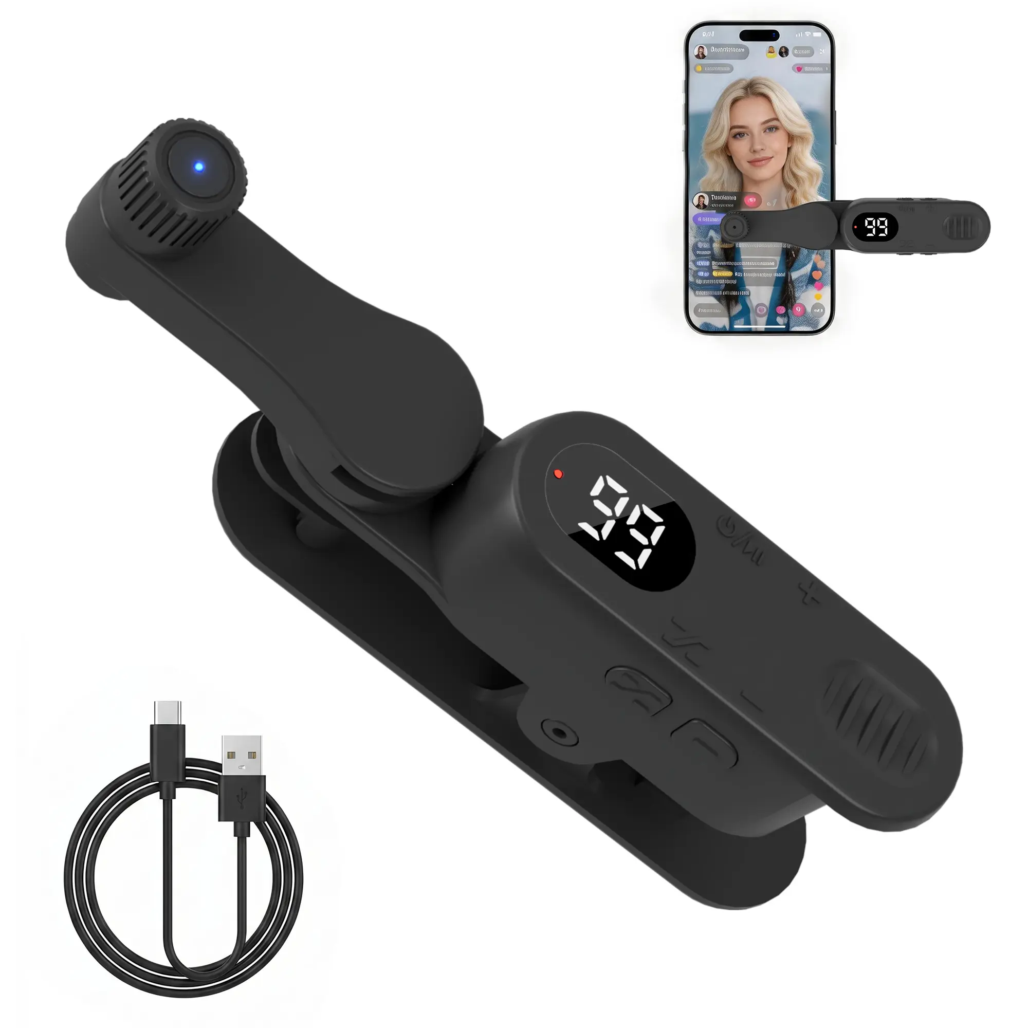 Portable Automatic Smartphone Screen Clicker - Adjustable Speed Physical Tapper with LED Display, Mobile Accessory Compatible with iPhone & Android for Gaming, Selfies