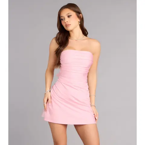 Flirty Details Strapless Mini Dress
