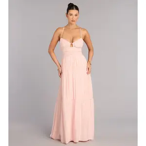 Weekend Wandering Open Back Maxi Dress