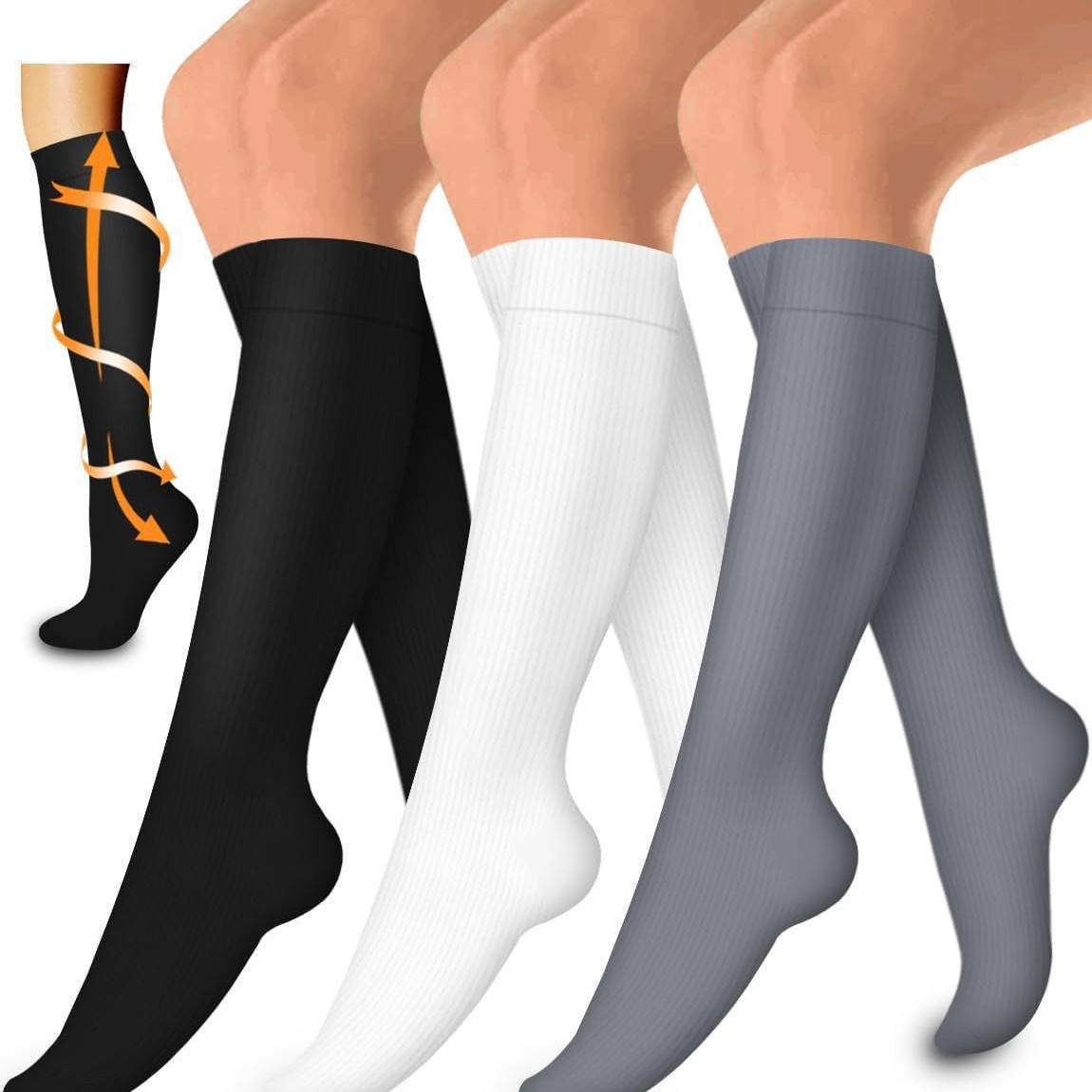 Compression Socks for Women & Men 3 Pairs Circulation 15-20 mmHg  Best Support for Athletic Running Cycling