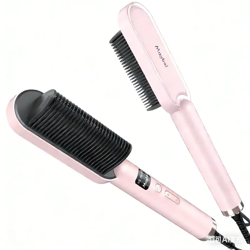 Women's Ring Hair Straightener Brush - Professional Straightening Iron with Integrated Comb, Fast Heating & Anti-Scald Design, Salon-Perfect Hair at Home