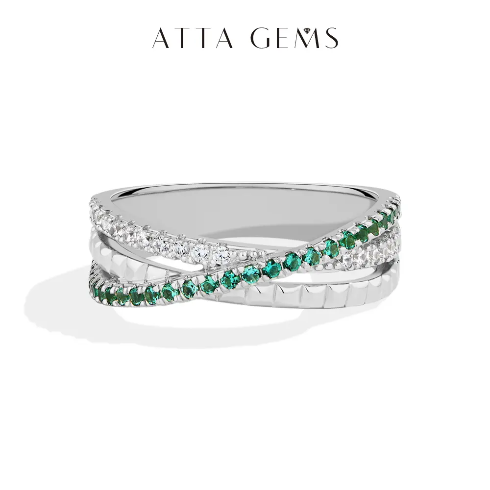 ATTAGEMS 925 Sterling Silver Emerald Solitaire Engagement Ring - Lab-Grown Green Stone, Zircon, Unique Unisex Design, Party Gift Jewelry R366, Emerald Cut Engagement Ring, Elegant Everyday Ring