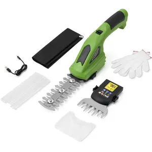 7.2V Cordless Grass Shear,2 in 1 Lightweight Electric Mini Hedge Trimmer for Garden/Hedge Pruning,Green