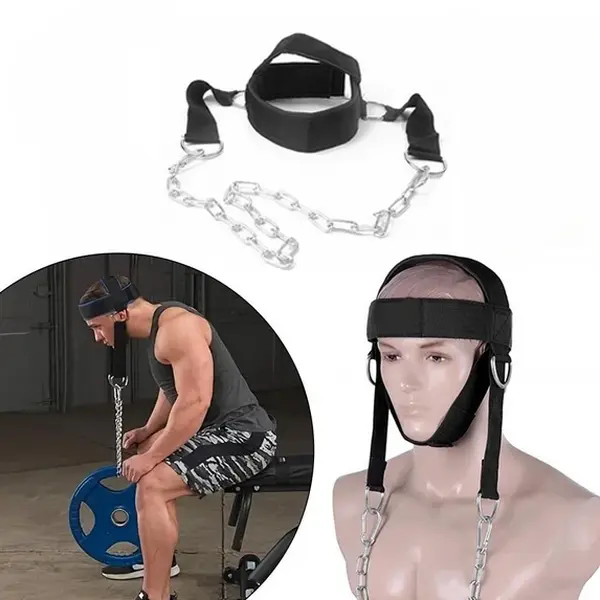 Neck Harness Weight Lifting,Neck Exerciser Trainer with Heavy Duty Steel Chain,2 Carabiners,for Neck Strength and Pain Relief