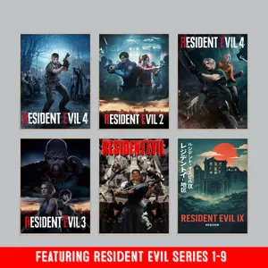 Resident Evil 9 Leon S Kennedy Unframed Poster, RE9 Requiem Survival Horror Wall Art, Umbrella Corp Print, Gaming Room Decor, Resident Evil Gift