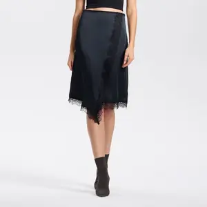 Women's Split Lace Trim A-Line Skirt - A New Day