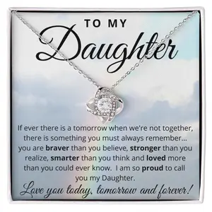 To My Daughter - Always Remember Necklace - Daughter Gift from Mom 💕 | “To My Daughter” Necklace with Message Card | Meaningful Jewelry Gift | Christmas Gift Idea | Viral TikTok Finds 🔥 | Cute & Sentimental Gift