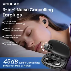 VOULAO Professional noise-canceling sleep earplugs, block snoring, nighttime noise, and traffic sounds, with ultra-soft foam earplugs, suitable for side sleepers.