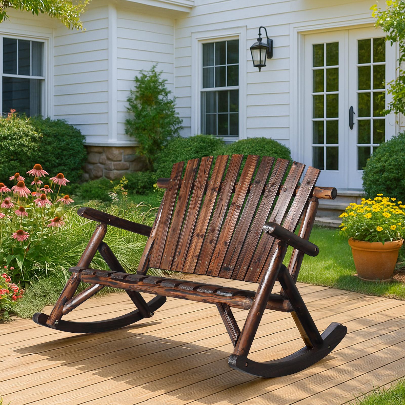 Ubesgoo 41" Rustic Wooden Wheel Bench Outdoor Bench, 2-Person Patio Bench Wagon Slatted Seat, Garden Benches for Outdoors 350lbs High Capacity, Weather Resistance Ubesgoo 41" Rustic Wooden Wheel Bench Outdoor Bench, 2-Person Patio Bench Wagon Slatted Seat, Garden Benches for Outdoors 350lbs High Capacity, Weather Resistance