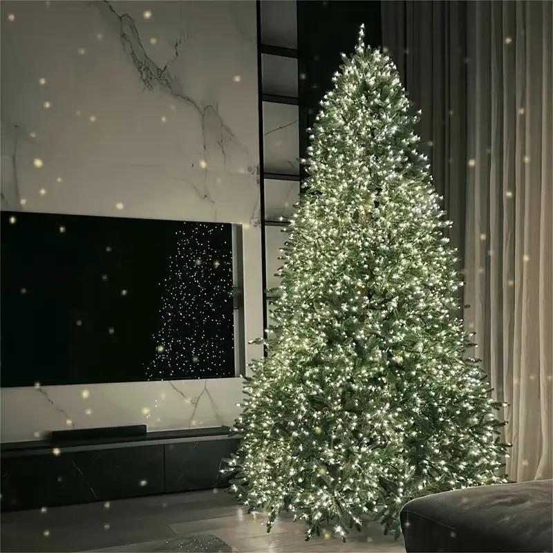 Solar-Powered Christmas Decorative Lights, 110 Feet, 300 LED Lights, Multicolor Fairy Light Strings with Timer, 8 Lighting Modes, Ideal for Gardens, Courtyards, Weddings, Parties, Camping, and Holiday Decorations Magical Set Ornaments