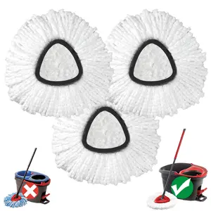 Mop Head Replacement, 3 Pack Spin Mop Refill Replace Head Compatible O Cedar Easywring 1-Tank System, Great Cleaning Power, Microfiber, Helper Housework, Machine Washable Easy-to-Replace, White first