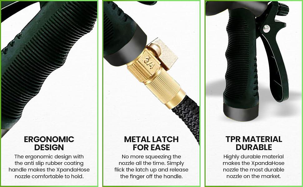 100FT Heavy Duty Superior Strength，Expandable Garden Hose,4 -Layer durable collapsible Latex Core,Extra Strong Brass Connectors ,lightweight flexible water hose