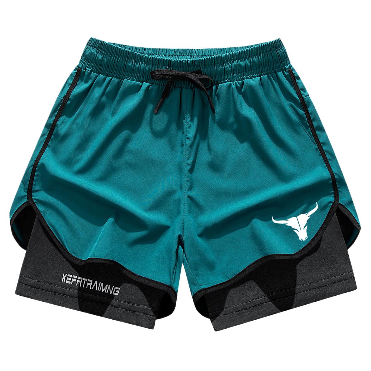 Men's stylish printed pattern sports shorts with side pockets, elastic waistband, lightweight stretch fabric, suitable for running and casual wear - compression shorts | Gray, running shorts | Fashion sports shorts | Comfortable fit