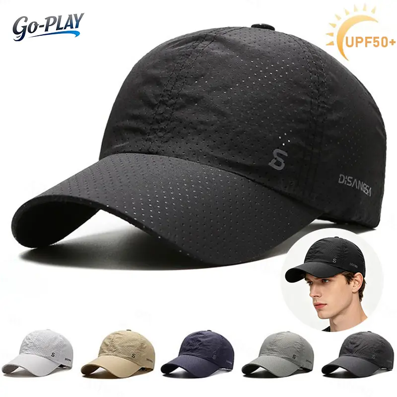 Men's 2-Pack UPF 50+ Mesh Breathable Quick Dry Baseball Cap, Active/Casual/Golf Style Sports & Outdoor Hats with UV Protection, Gorpcore Look & Outdoor Fit for Running, Hiking, Daily Wear, Active Sports & Outdoor Hats