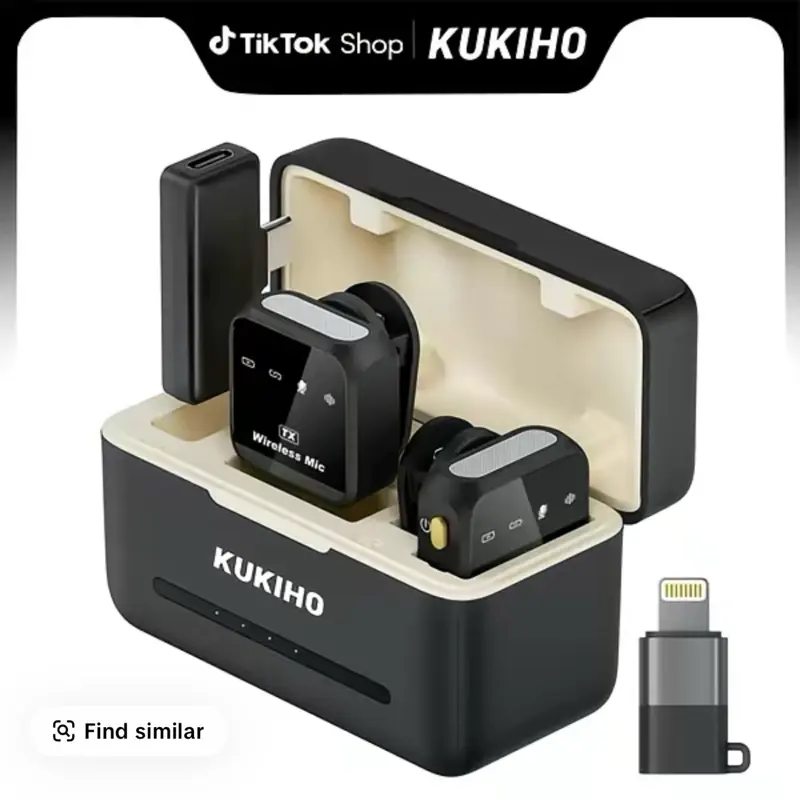 KUKIHO Wireless Lavalier Microphone for iPhone iPad Android With Charging Case Audio Smartphone Audio Smartphone