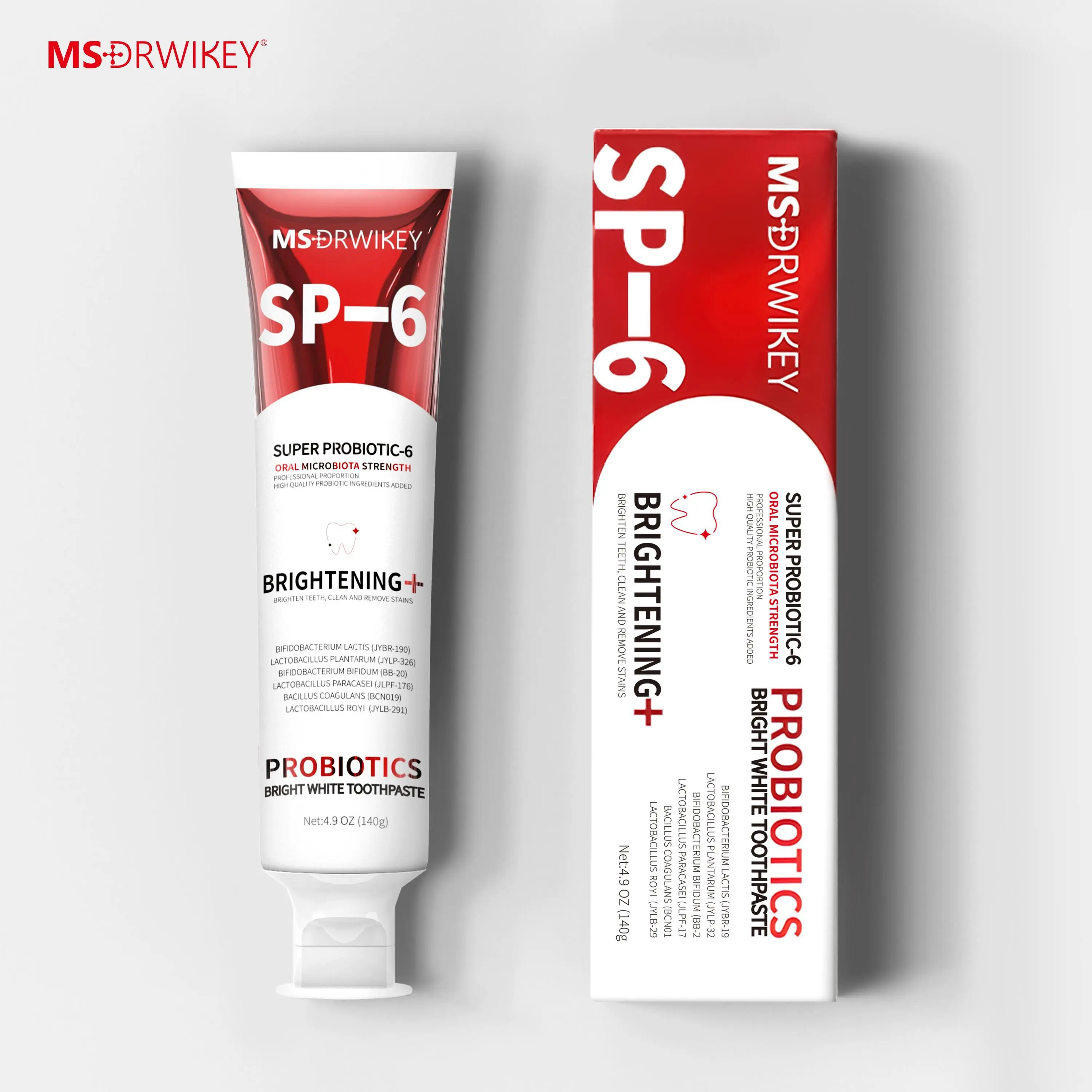 MSDRWIKEY SP-6 Probiotic Toothpaste Set (130g x 3), Dental Care Toothpaste for Fresh All Day Breath and Long-Lasting Oral Care, Oral Care Supplies, Toothpaste Pack