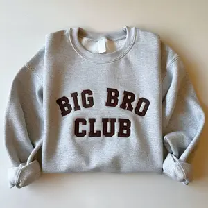 Big Bro Club Embroidered Sweatshirt, Sibling Reveal Outfit, Sibling Reveal Outfit Sweatshirt for Sibling Announcement, Gift for Bab,Cozy Family Pregnancy Reveal Sweater Gift for Big Brother,