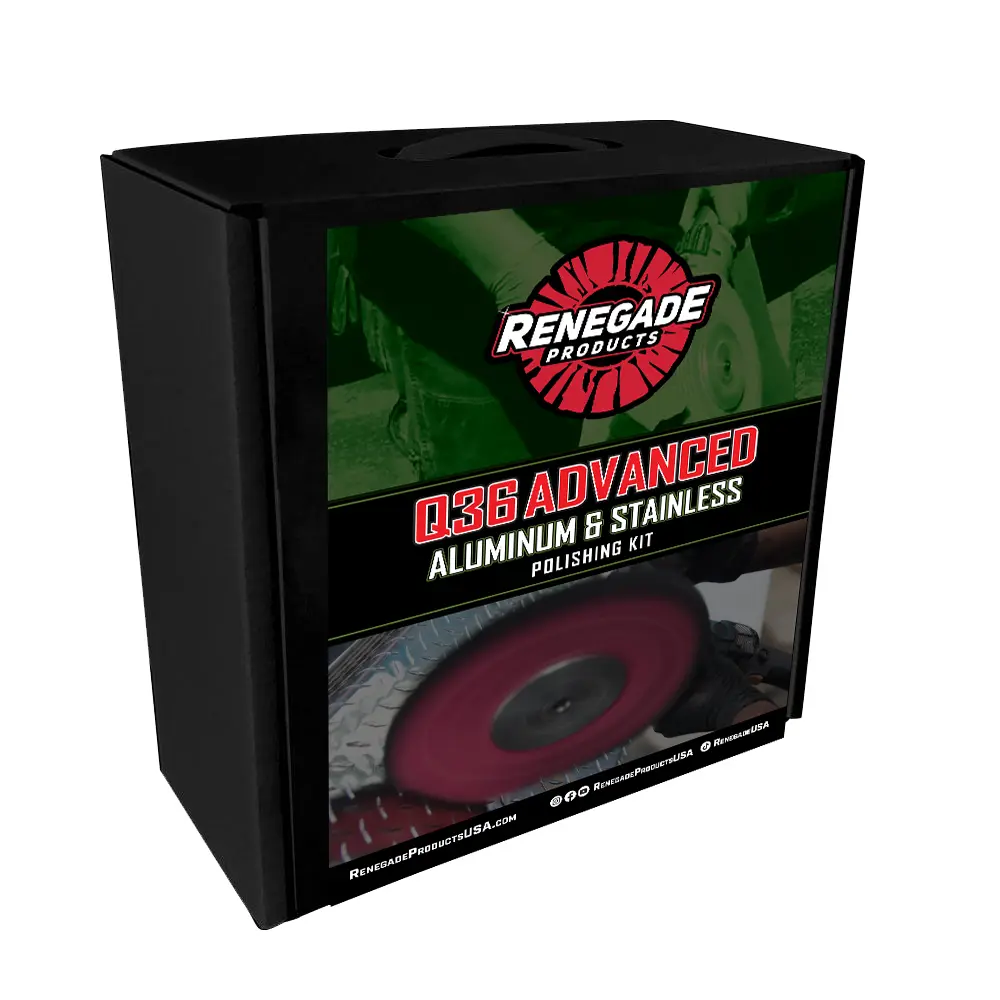 Renegade Products Q36 Advanced Aluminum & Stainless Polishing Kit | 9" Buffing Wheels & Sanding Discs for Big Rigs & General Use