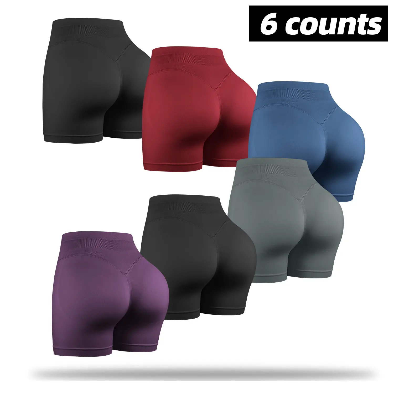 CHRLEISURE 3/5/6Pack  High Waisted Biker Seamless Shorts for Women Fitness Lightweighted Workout Running Yoga Gym Shorts Womenswear Bottom