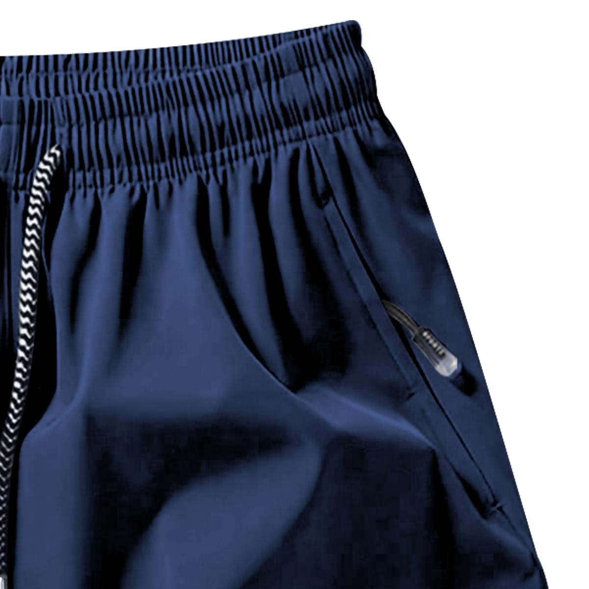 Men's Solid Color Casual Shorts Three-Piece Set, With Zipper Pockets, Summer Fashion Drawstring Sports Shorts, Suitable For Gym And Outdoor Wear