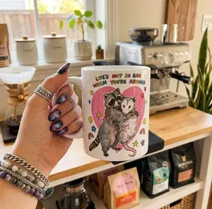 [Sale Up To 50%] Cute Raccoon Possum Coffee Mug | Funny Coffee Mug Valentine's Day Gift 11oz & 15oz ceramic mug