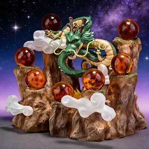 DBZ Dragon Z Shenlong Statue + 7-Star Crystal Ball Set, Festival Gift, Lucky Home Decor Anime Collectible with Gift Box