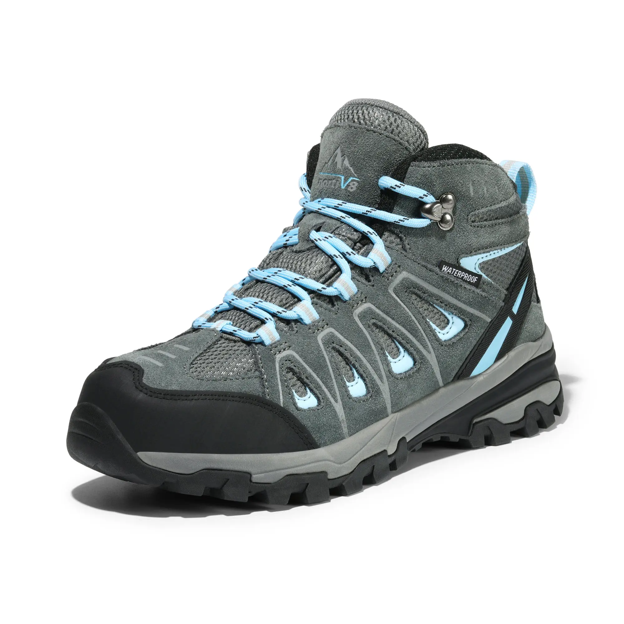 NORTIV 8 Women's Wide Suede Water-Resistant Hiking Boots - Durable Casual Fabric Shoes with Traction Rubber for Outdoor Trekking, Camping, Fishing, Cycling (TikTok Shop Back to School)