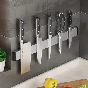 1pc Modern 304 stainless steel magnetic kitchen knife rack, non-drilling household kitchenware and tool magnetic knife rack, suitable for home or restaurant use, kitchenware| Kitchen accessories Block Holder Cutting Utensils