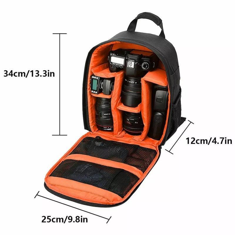Waterproof Camera Backpack for Canon, Nikon & Sony DSLRs | Adjustable, Portable & Durable Shoulder Bag with Protective Sponge & Flash Memory Pockets & Smartphone