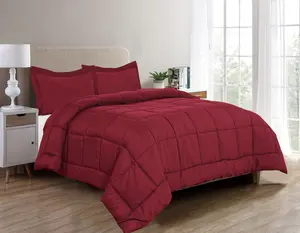 Elegant Comfort 3-Piece Solid Box Stitched Comforter Set - Ultra Soft Double-Filled Down-Alternative Bedding