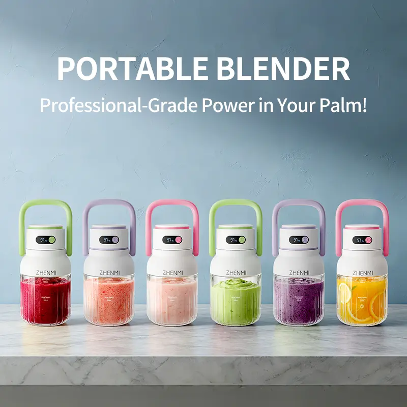 Ideal Gift For Holiday & Birthday: ZHENMI BPA-Free Cordless Blender, 33oz Portable Ice Crushing Blender for Shakes & Smoothies, USB-C Rechargeable