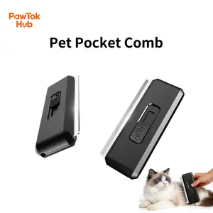 Self Cleaning Dog Brush – Retractable Deshedding Brush for Dogs & Cats, Pet Hair Remover Grooming Tool for Shedding, Portable Travel Pet Comb