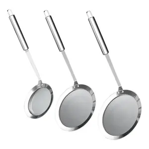 3 pcs Fine Mesh Strainer Set Stainless Steel Colander with Handle Strainer Cooking Sieve Fine Mesh Colander for Skimming, Cooking, Frying, Grease