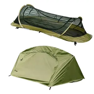 TGpao Easy set up Ultralight Bivy Tents For camping ,1 Person Pop Up Backpacking Tent For camping/bivy/Hiking , Waterproof & Mosquito Proof Outdoor Shelter(army green)