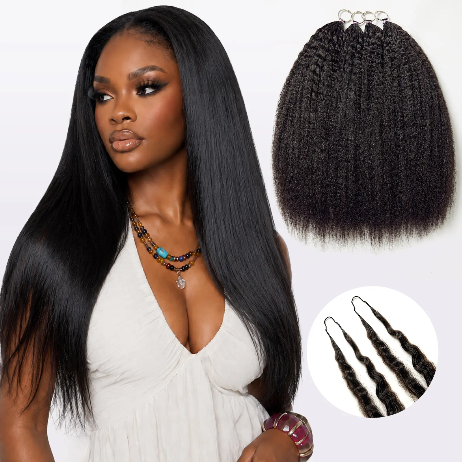 LUVME Feather Crochet Hair Readitress™ 100% Human Hair Pre-Separated Strands Miracle-Knots Boho Knotless Braids Mermaid Braids Lightweight Protective Style Kinky Straight/Burmese Curly/Wet and Wavy Beginner-Friendly #TikTokShopBackToSchool #SohoChic