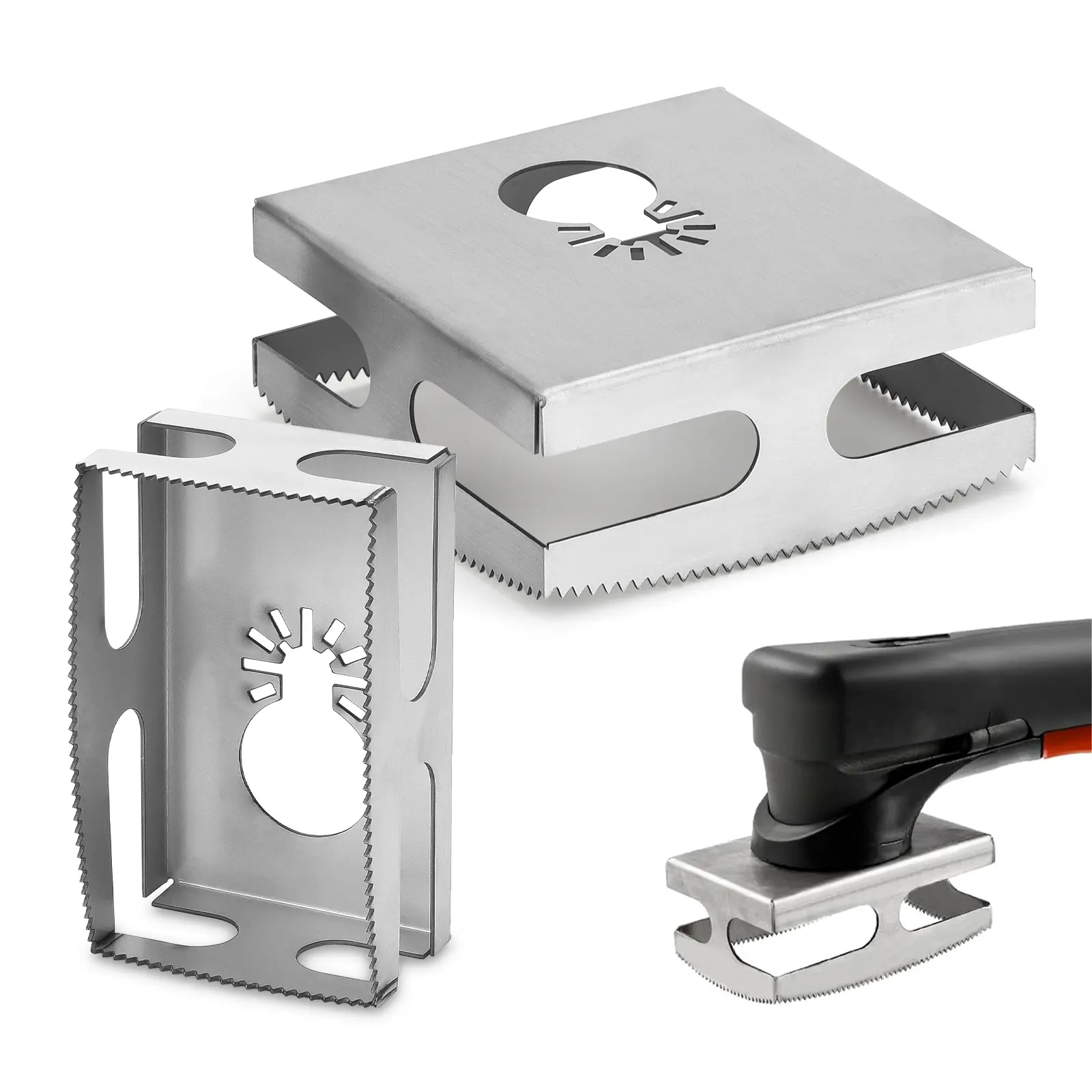 2Pcs Stainless Steel Square Slot Cutter set- professional Woodworking Square Hole Drill Bits,Outlet Cutter for Drywall,Carving Tool ,Oscillating Multi-Tool Wall Box